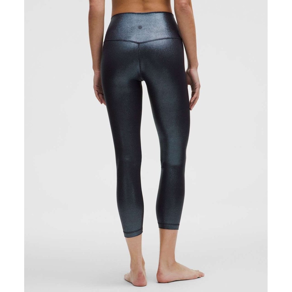 Lululemon Align High-Rise 25' Foil Shine Black Leggings Sz 12 Yoga Cybercore - Picture 2 of 12